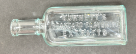 Vintage Teal Blue Burnett&#39;s Standard Flavoring Extracts Bottle - $10.95