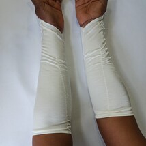 Sexy Women's Nylon Spandex Blend Fingerless Stretch Cream Gloves - One Size image 10