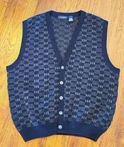 Van Heusen Mens Button Front Sweater Vest XL/XG Blue - £23.72 GBP