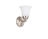 Hampton Bay Ashurst 1-Light Brushed Nickel Wall Sconce with Switch Frost... - $20.30