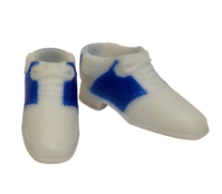 VINTAGE 1990's MATTEL BARBIE / SKIPPER WHITE + BLUE LACE UP TIE SHOES SN... - $4.75
