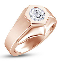 1 Ct Simulated Diamond Solitaire Engagement Men&#39;s Ring 14K Gold Plated S... - $186.98