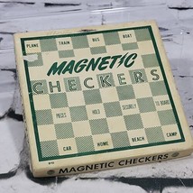 Vintage Travel Checkers Magnetic Board Game MCM 6&quot;  - £15.51 GBP