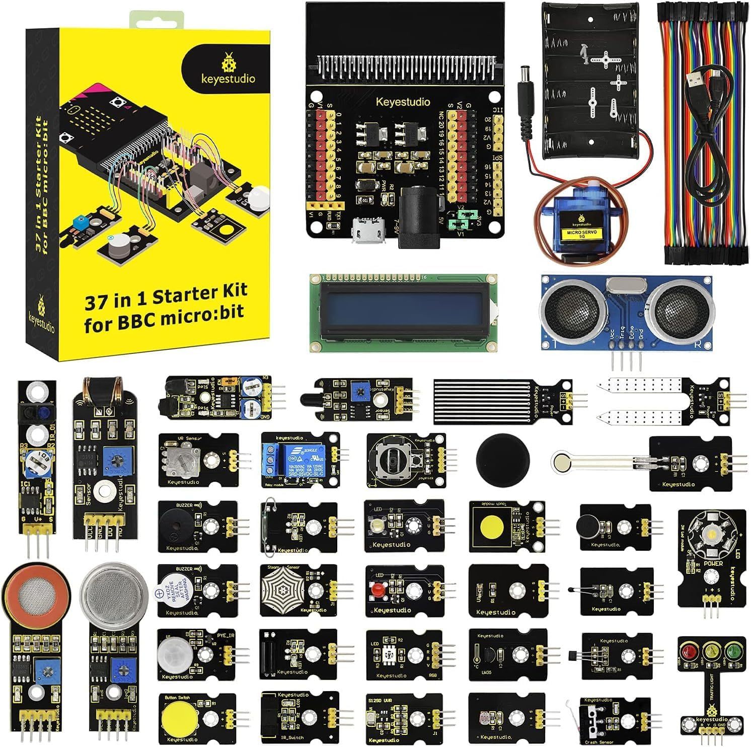 Keyestudio 37 Sensors In 1 Box Starter Kit For Bbc Micro Bit With Tutorial - $64.97