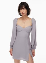 Wilfred Lilac Long-Sleeve Mini Dress With Sweetheart Neckline &amp; Side Slit - $828.86 MXN