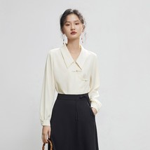 ZIQIAO New Chinese Style Button-up White Shirt Women 2022 New Early Autumn Long- - £136.57 GBP