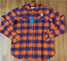 CLEMSON TIGERS COLUMBIA FLANNEL SHIRT- ADULT LARGE-NWT RETAIL $65 - $37.98