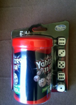 Yahtzee to Go Travel Game Hasbro 5 Dice Shaker Cup Storage - £3.81 GBP