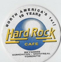 Hard Rock Cafe Coaster North America&#39;s 1st 16 Years Toronto SkyDome - $9.49