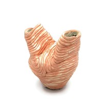 Sculptural Handmade Ceramic Bud Vase, Pink Home Decor Irregular Shape - £160.97 GBP