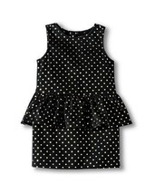 NWT Oshkosh Girls Toddler Ebony/Iridescent Gold Polka Dot Dress Size 18M - £11.12 GBP