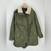 BCBGMaxAzria Nylon Sherpa Green Trench Coat Size M - $74.25