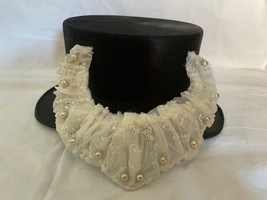 Antique 1920 Felt wedding hat seize 58 with diadeem with pearls in origi... - $298.99