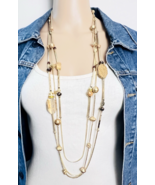 Two Chico&#39;s Long Gold Tone Necklaces - $39.60