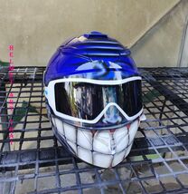 CASQUE DE MOTO BLEU SMILEY PERSONNALISÉ - $315.40
