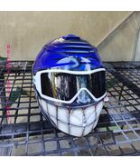 CASQUE DE MOTO BLEU SMILEY PERSONNALISÉ - $315.40