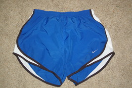 Nike Dry Fit Running Shorts Womens Juniors Size M Blue White with Black Trim - £11.99 GBP