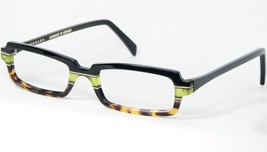 Bernhard S EAN P 24 Black Green Tortoise Handmade Unique Eyeglasses 44-13-148mm - $41.58