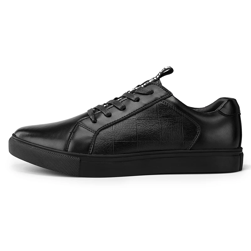 2024 New Men&#39;s Casual Shoes Leather  Black Platform Shoes Male Fashion Shoes For - £211.14 GBP