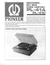 Pioneer PL-41C Turntable Owners Manual - £17.15 GBP