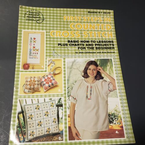 First Steps in Counted Cross Stitch 1978 Basic How to Lessons Beginner's Project - $4.64