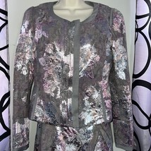 Elie Tahari Tessa Silver Pink Metallic Jacket 4 - £69.40 GBP