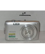 Nikon COOLPIX S3300 16.0 MP Digital Camera - Silver Tested Works Battery SD - £155.81 GBP