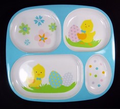 Easter melamine 4 part divided plate Chicks Easter eggs NEW - $6.50