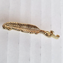 Vintage Quill Feather Lapel Pin Tie Tack Brooch Writing Gold Tone Pinbac... - $9.95