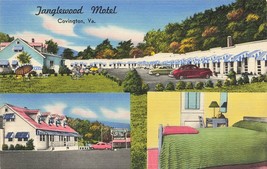 COVINGTON VIRGINIA VA~TANGLEWOOD MOTEL~1940s POSTCARD - £7.04 GBP