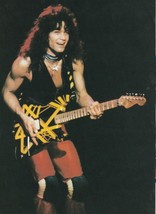 Eddie Van Halen teen magazine pinup clipping Van Halen rocking on stage 80&#39;s - £2.75 GBP