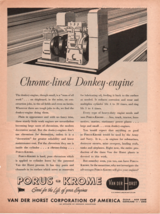 1945 Chrome Lined Donkey Engine Porus Krome print ad fc2 - £13.66 GBP