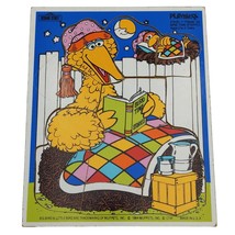 Big Bird Time Stories Wooden Tray Frame Puzzle 1984 Playskool 11 Pieces - $12.86