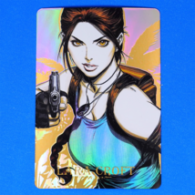 Tomb Raider Lara Croft Rainbow Gold Foil Holographic Character Card Art - £11.95 GBP
