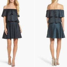 Eliza J Off the Shoulder Popover Dress Dark Green Size 8 NEW - £56.06 GBP