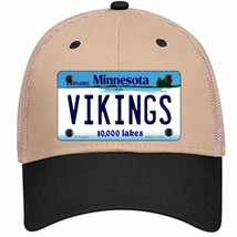 Vikings Minnesota State Novelty Khaki Mesh License Plate Hat - £22.95 GBP