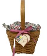 Longaberger 1993 Mother&#39;s Day Basket with Floral Liner &amp; Protector - $46.58 CAD