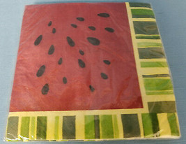 Party Celebration Luncheon Napkins Watermelon Treat 18-2ply Red Green Black - $9.95