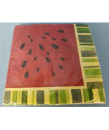 Party Celebration Luncheon Napkins Watermelon Treat 18-2ply Red Green Black - £7.95 GBP