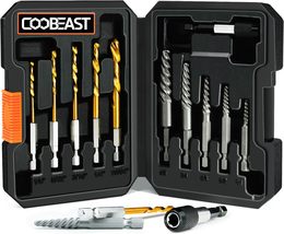11Pcs Screw Extractor Set, Left Hand Drill Bit and Bolt Extractor Kit Easy to - £13.36 GBP