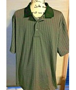 Men’s George XL 46-48 Black Tan Polo Golf Polyester 3 Button Shirt    SK... - $6.88
