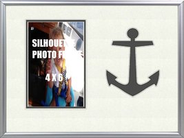 Table Top Childrens Nautical Grey Anchor 8x10 Photo Frame Holds 4x6 Photo - $17.50