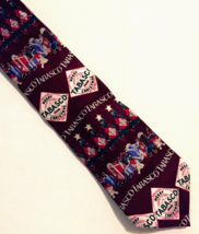 Tabasco silk necktie Christmas theme 58 in long made USA - $7.18