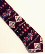 Tabasco silk necktie Christmas theme 58 in long made USA - £5.63 GBP