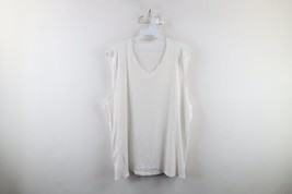 Vtg 70s Streetwear Mens 2XL Distressed Thin Ribbed Knit Muscle T-Shirt White USA - $44.50