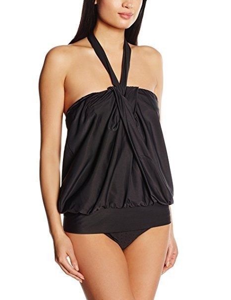 Miraclesuit Women's Up and Coming Mojito Tankini Top Black Swimsuit Top SZ: 10 - $70.00