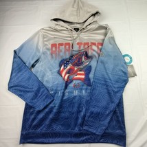 Realtree Fishing Mens Pullover Hoodie Size XXL - NWT Blue Gray American Flag - £34.65 GBP