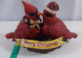 merry christmas kissing cardinals in nest  used very good, very cute - $7.92