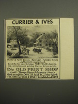 1952 The Old Print Shop Ad - Currier &amp; Ives - £14.78 GBP