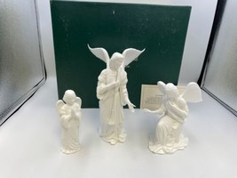 Lenox China NATIVITY WHITE Set of 3 Angels in Adoration Original Box - £157.37 GBP